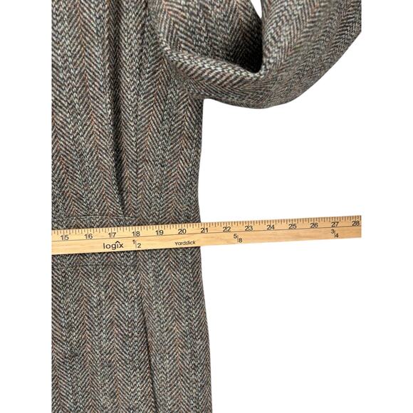 Vintage Harris Tweed Wool Jacket Western Hunting Box Pleat Martingale Belt 40 - Picture 8 of 11